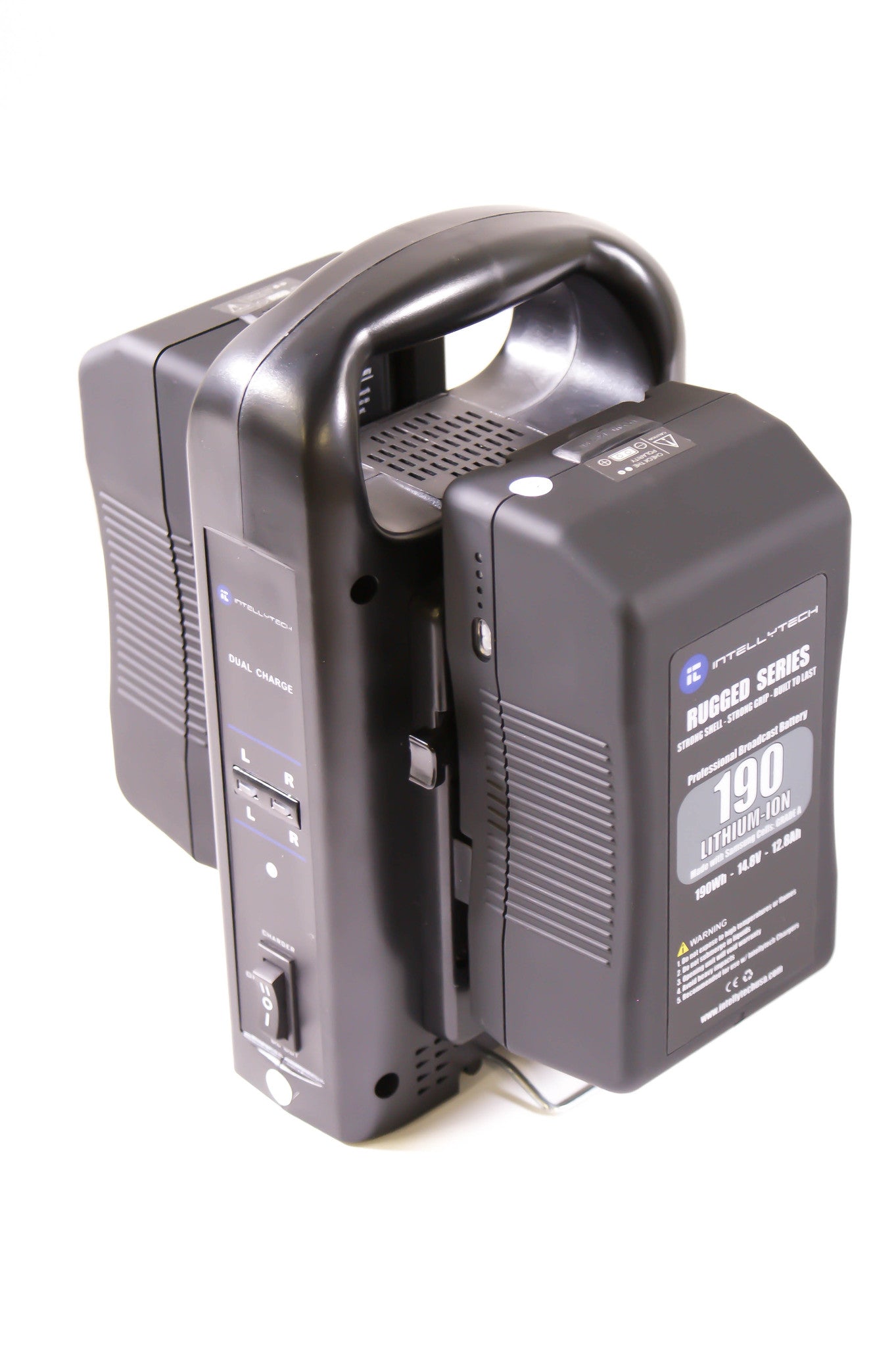 Rugged Series Kit - 2 x 190Wh Series Battery + Dual Charger. Gold Mount / V-Mount