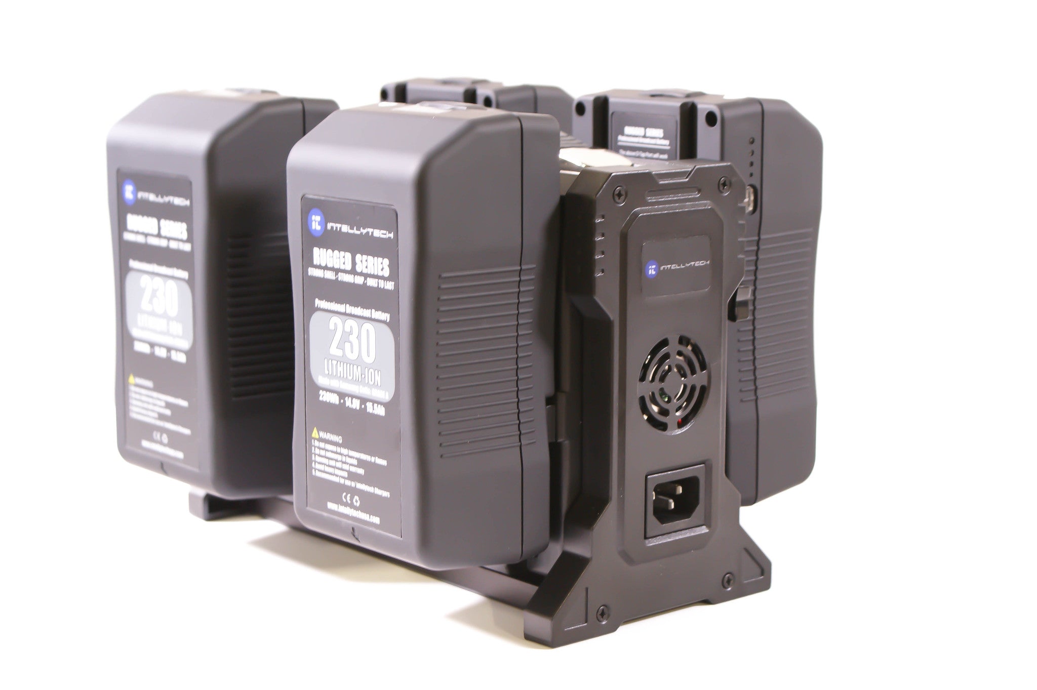 Rugged Series Kit - 4 x 230Wh Series Battery + Quad Charger. Gold Mount / V-Mount
