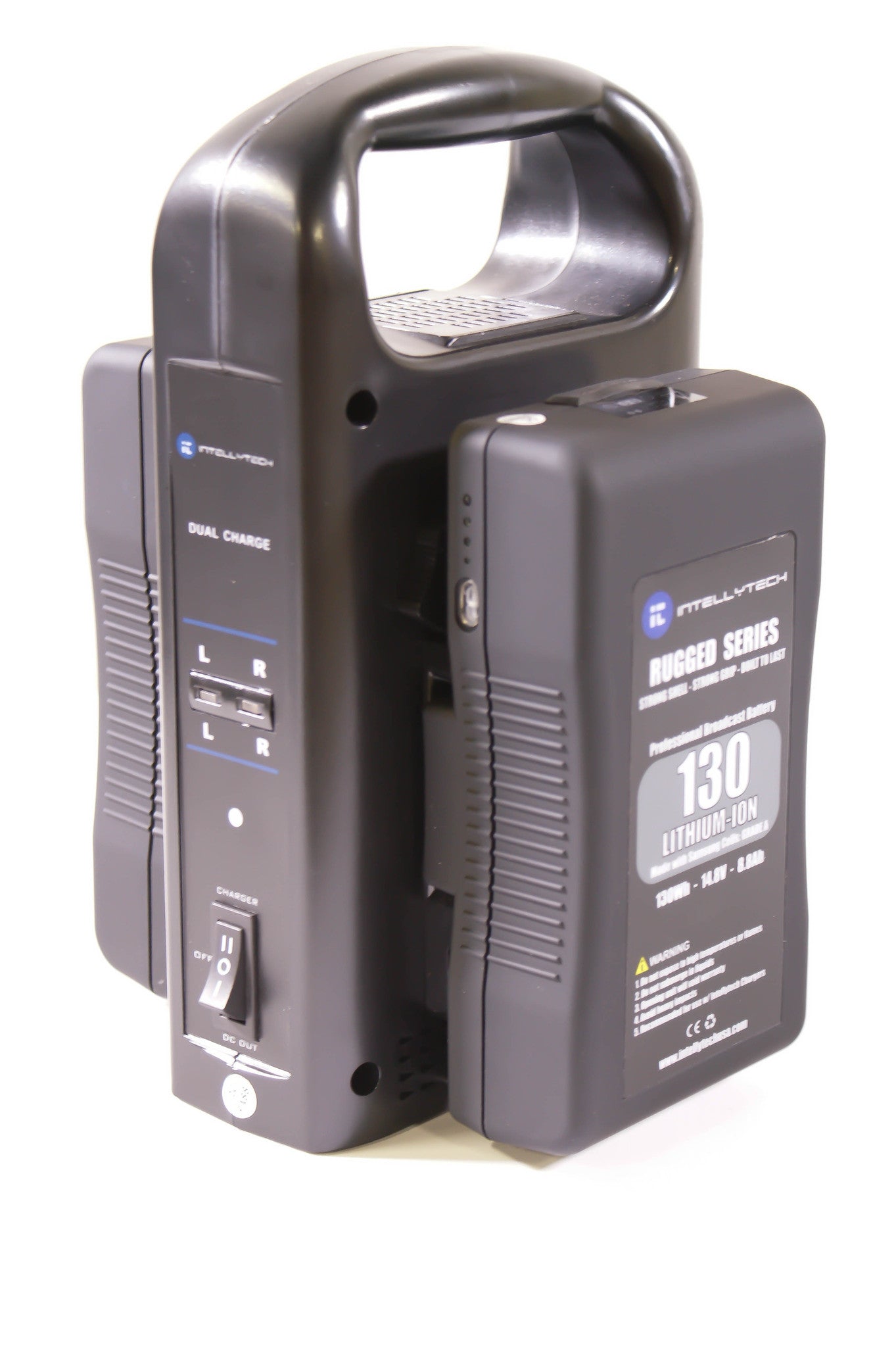 Rugged Series Kit - 2 x 130Wh Series Battery + Dual Charger. Gold Mount / V-Mount