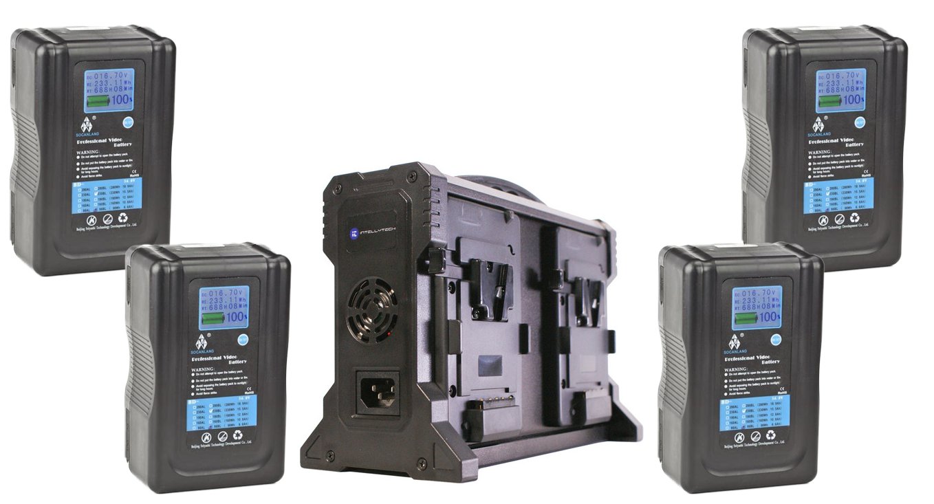 4 x 280Wh Package w/ Quad Battery Charger - Select Gold Mount or V-Mount