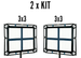 2x MINI MEGA-4FC LiteCloth 3.0 | Foldable LED Mat W/ 3x3 Softbox Kit. RGBWW