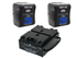 2x Pocket-Gold 210Wh & Dual Battery Charger (Gold Mount)