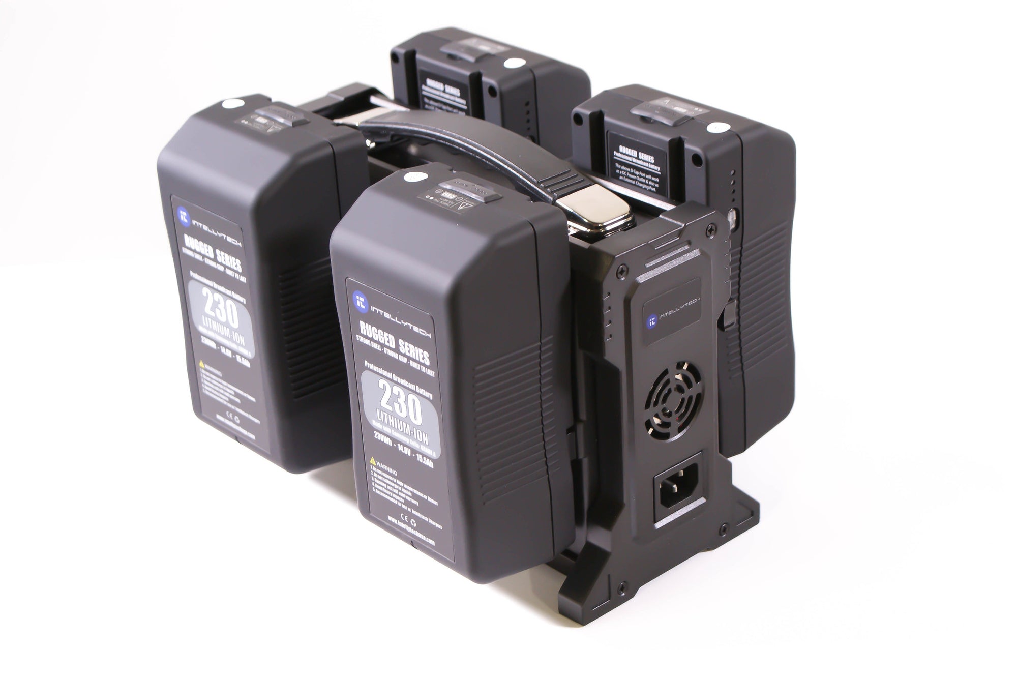 Rugged Series Kit - 4 x 230Wh Series Battery + Quad Charger. Gold Mount / V-Mount