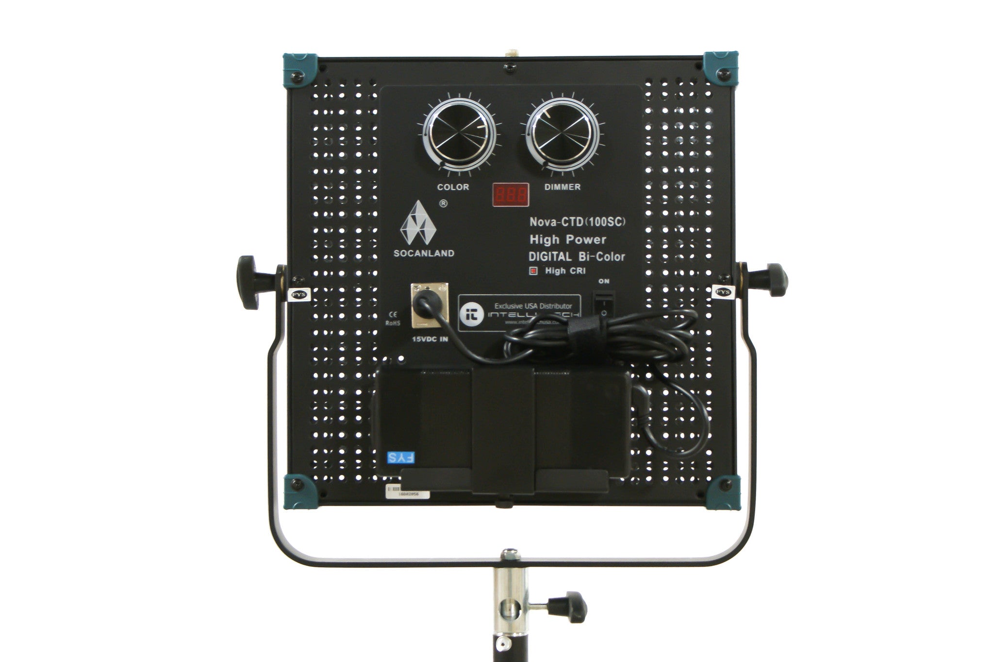 2,304 LED's - Intellytech Socanland NovaCTD - Digital, Bi-Color, 1x1 LED Light Panel with diffusion