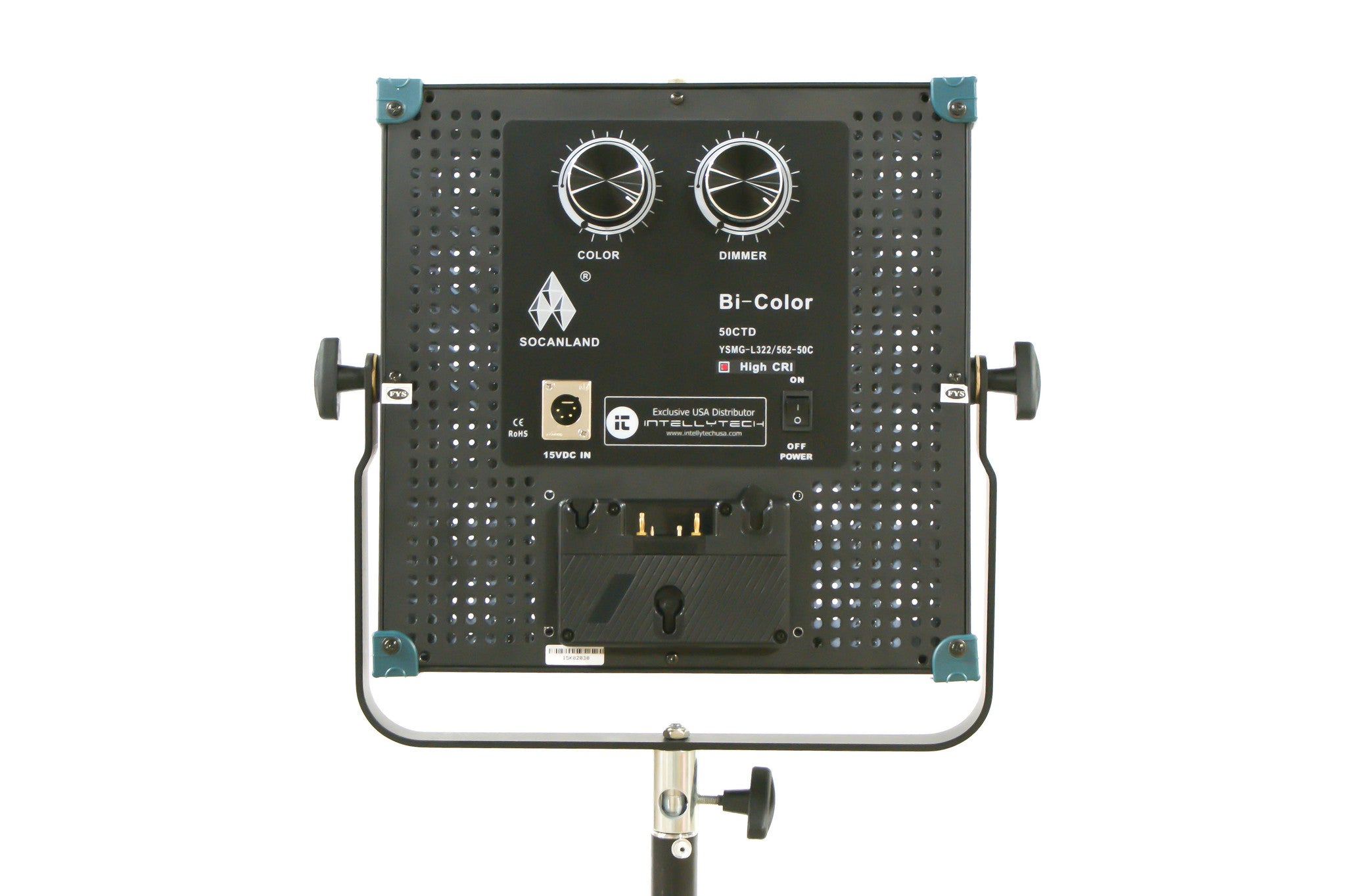 Intellytech Socanland 50CTD - Bi-Color, 1x1 LED Light Panel. Metal Frame. For Video & Photography