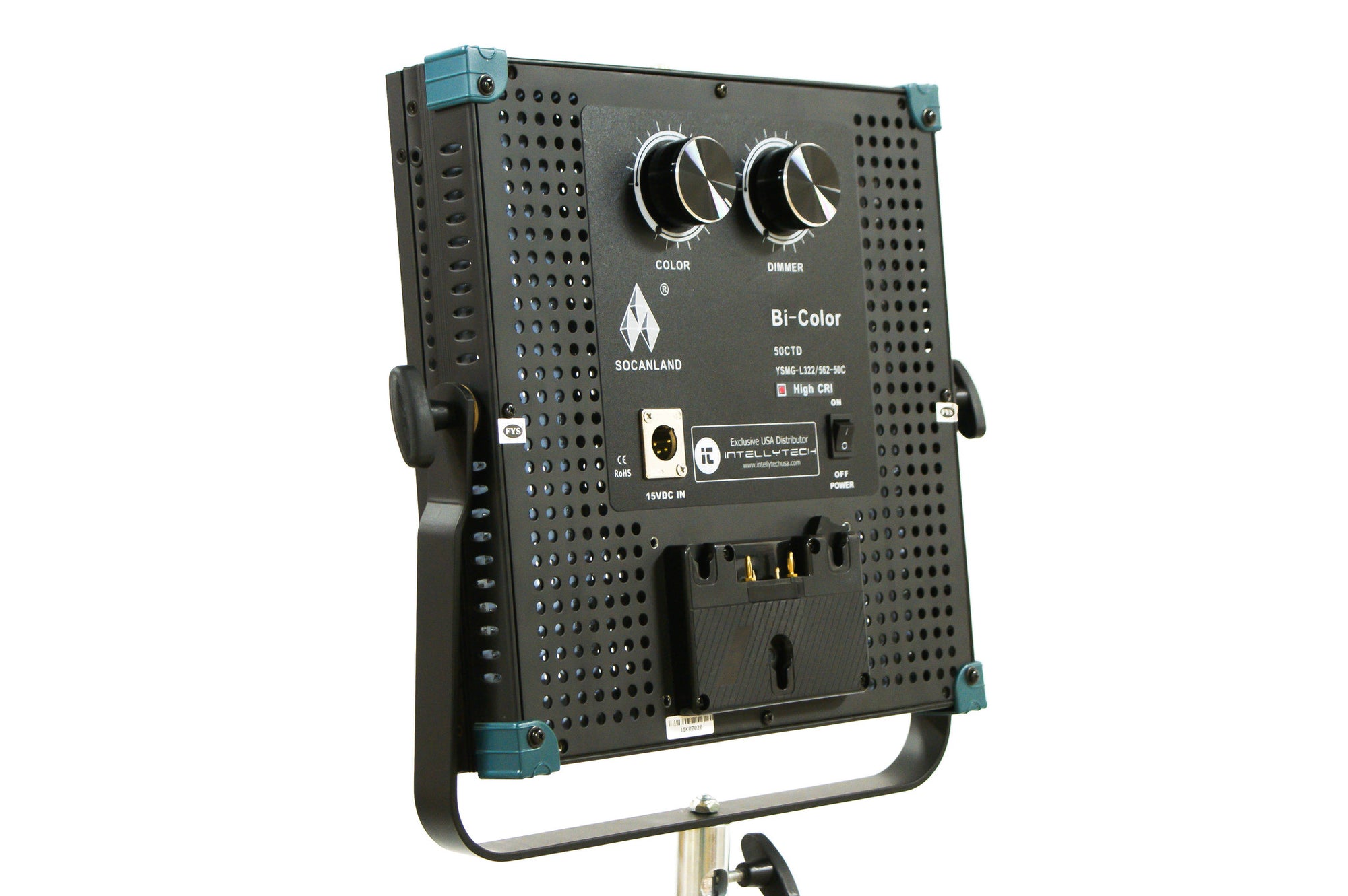 Three Light Kit - 1x1 Intellytech Panels, 50W & 100W With Batteries (gold mount or v-mount) for video