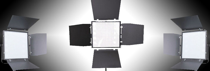 Three Light Kit - 1x1 Intellytech Panels, 50W & 100W With Batteries (gold mount or v-mount) for video