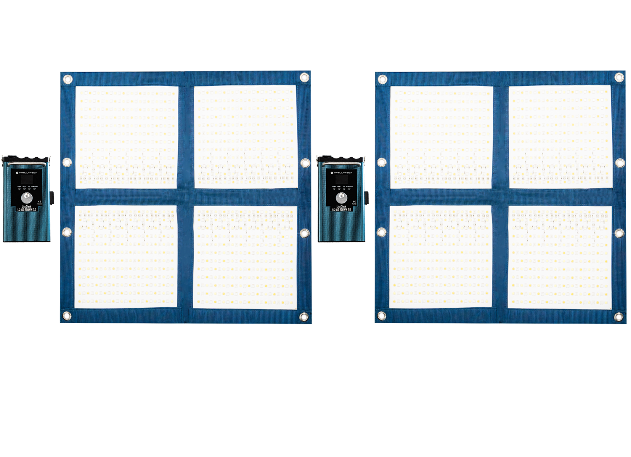 2 Light Kit - LiteCloth LC-160RGBWW 2.0 - 2x2 Foldable LED Mat Kit